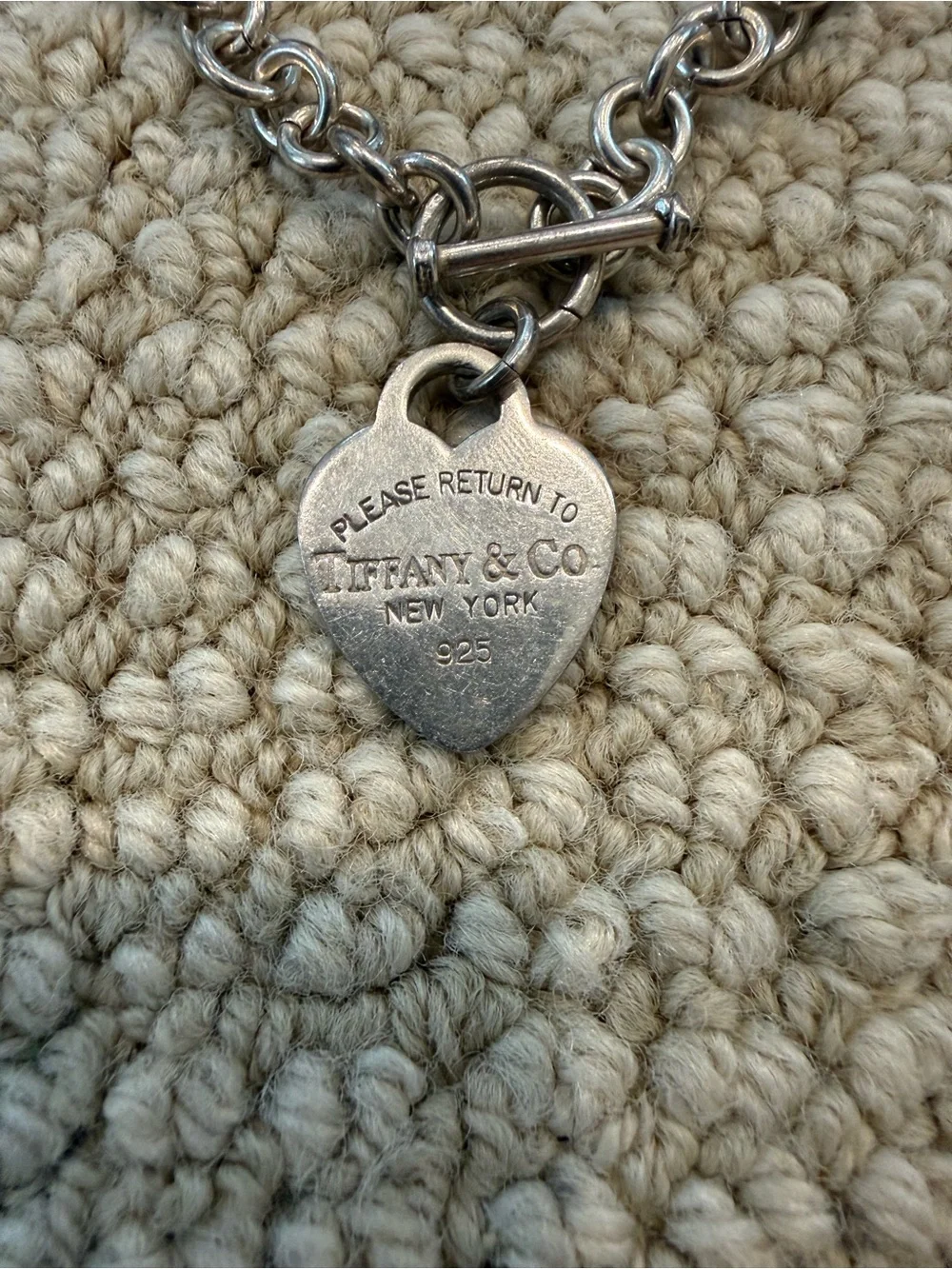 Tiffany & Co. Sterling Silver Heart Tag Toggle Necklace - Silver